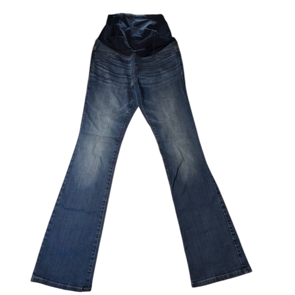 NWT Isabel Maternity Womens Size 00/24R Blue Skinny Bootcut Crossover Panel